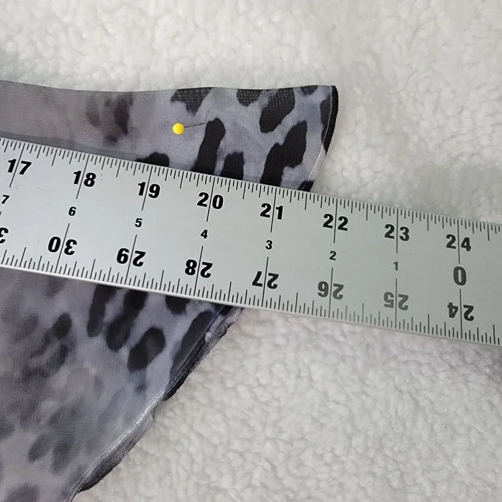 Bleu Womens Top Size S Blue Animal Print Flowy Ruffled Y2K Colorful Tunic Blouse - Picture 7 of 12